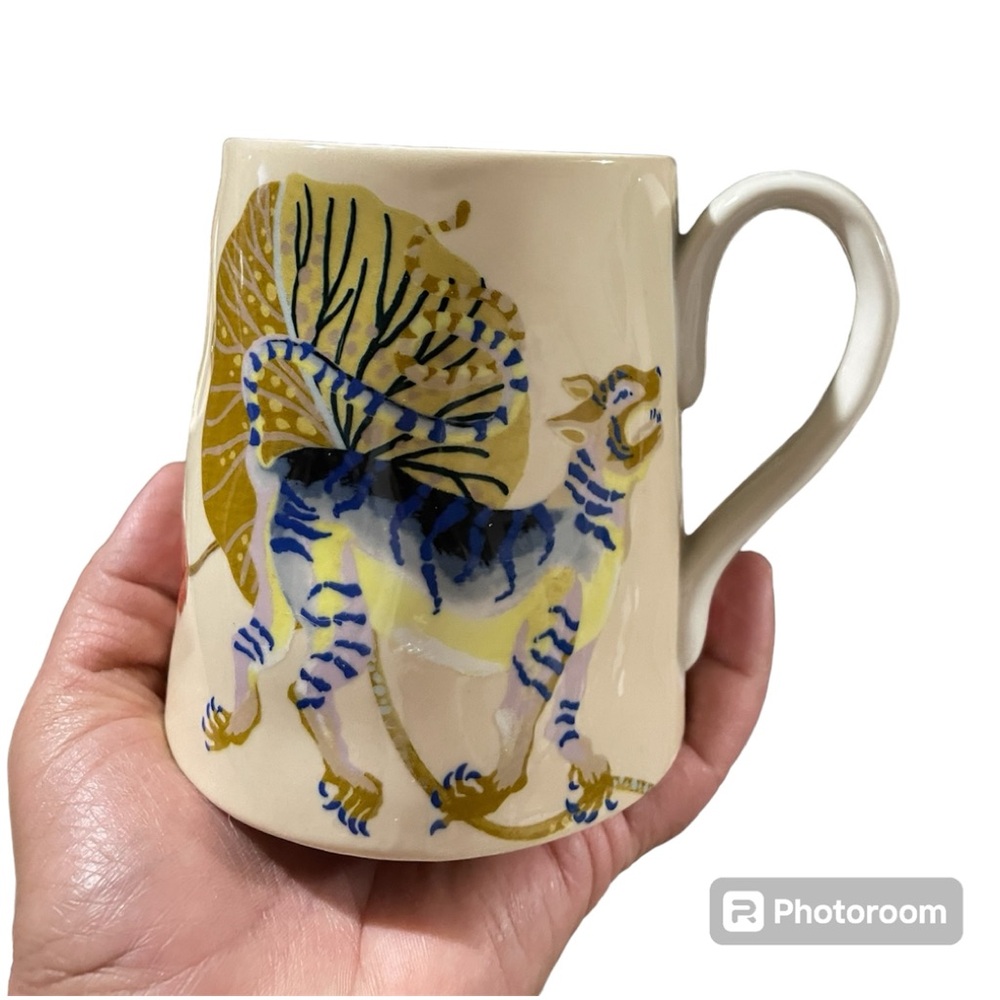 Anthropologie Glazed Stoneware Tiger Mug by Sarah Gordon for Anthropologie, EUC